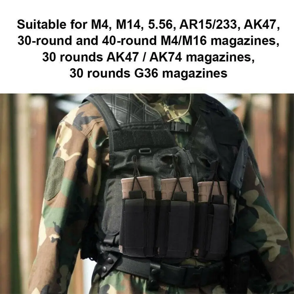 

1000d тактическая двойная/Тройная Магнитная Сумка Molle с открытым верхом, тройная сумка для магазина, чехол для винтовки M4 M14 M16 Ak L5y7