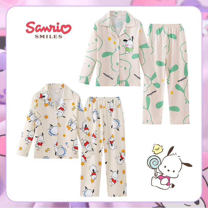 Sanrio Pochacco Kuromi Cinnamoroll Children Y2k Pajamas Cute Anime Hello Kitty Casual Long Sleeve Lapel Autumn Sleepwear Suits
Sanrio Pochacco Kuromi Cinnamoroll Children Y2k Pajamas Cute Anime Hello Kitty Casual Long Sleeve Lapel Autumn Sleepwear Suits