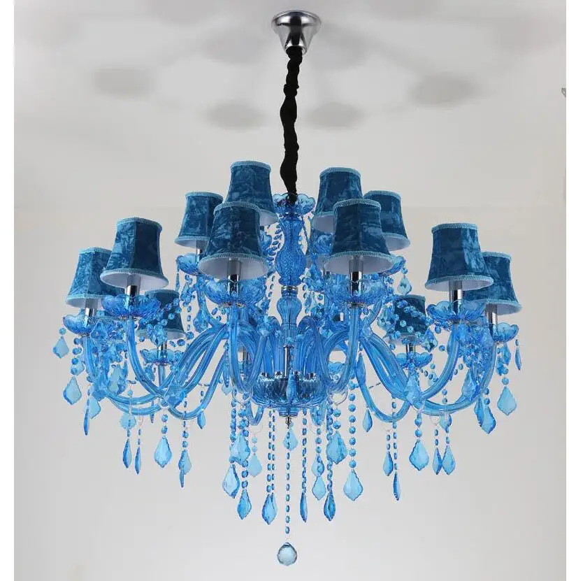 

Newly Modern Blue K9 Crystal Chandelier Lustre Crystal Chandelier Optional Lustres De Cristal Chandelier AC Guaranteed Free Ship