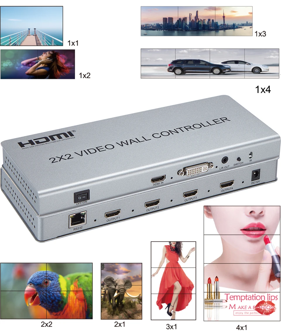1080P HDMI видеоконтроллер для стен 2x2 тв процессор для сращивания стен 1x2 1x4 2x1 3x1 4x1 2x4 многоэкранный сшивание 180 Поворотный
1080P HDMI видеоконтроллер для стен 2x2 тв процессор для сращивания стен 1x2 1x4 2x1 3x1 4x1 2x4 многоэкранный сшивание 180 Поворотный