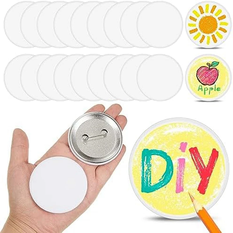 20 PCS DIY White Button Pins 2.25 Inch/58 Mm Blank Craft Button Silver DIY Badges For Diycrafts Christmas Craft Supplies
20 PCS DIY White Button Pins 2.25 Inch/58 Mm Blank Craft Button Silver DIY Badges For Diycrafts Christmas Craft Supplies