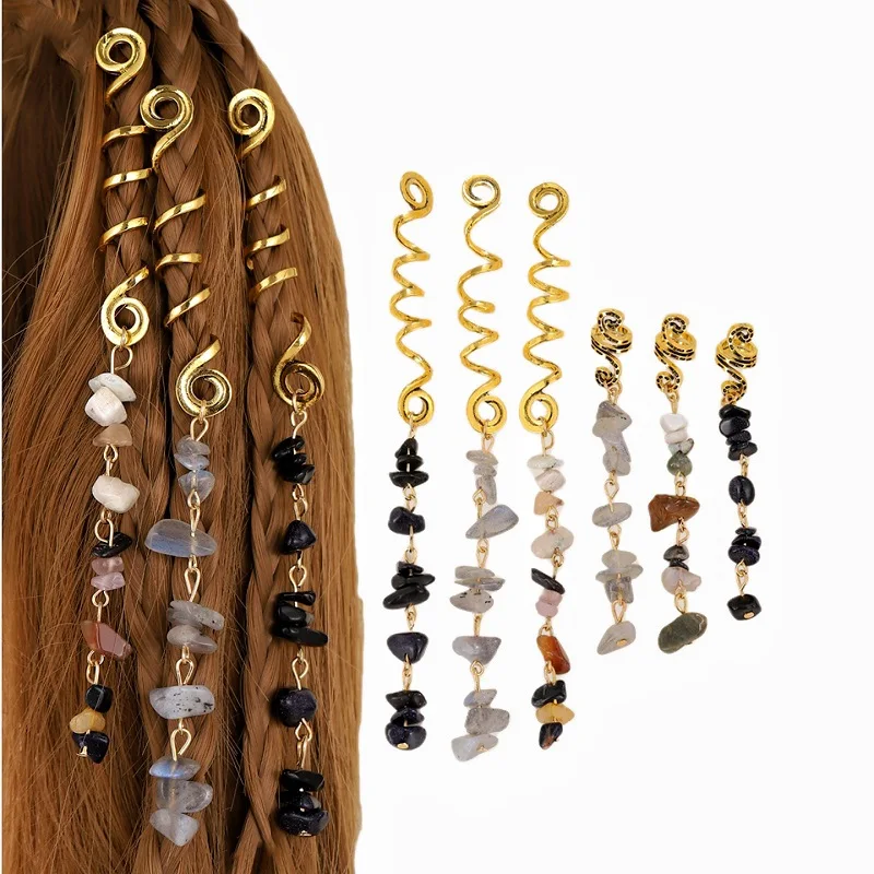 6/PCS Trendy Rock Woven Hair Rope Women's Natural Stone Metal Pendant Hair Ring Punk Style Dirty Braid Retro Hairpin
6/PCS Trendy Rock Woven Hair Rope Women's Natural Stone Metal Pendant Hair Ring Punk Style Dirty Braid Retro Hairpin