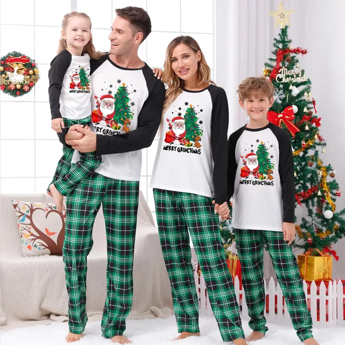 

Новинка, рождественские пижамы, Семейный комплект для взрослых, детей, малышей, собак, Санты, семейные одинаковые наряды, Рождественская семейная Пижама, одежда