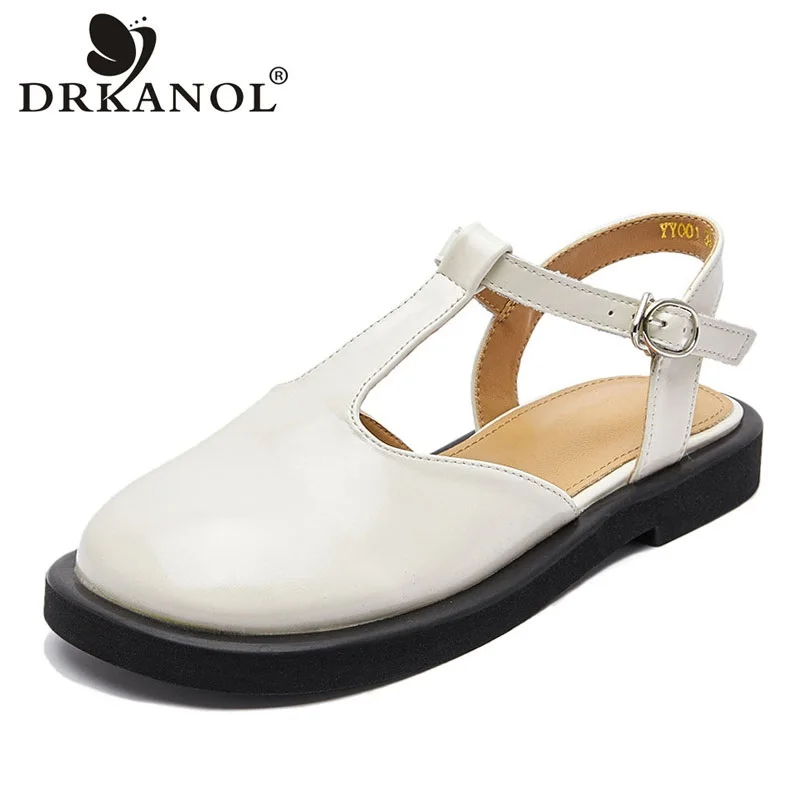 DRKANOL Fashion Women Sandals 2022 Concise Cowhide Metal Buckle Flats Heel Casual Sandals For Women Summer Slingback Shoes 
DRKANOL Fashion Women Sandals 2022 Concise Cowhide Metal Buckle Flats Heel Casual Sandals For Women Summer Slingback Shoes