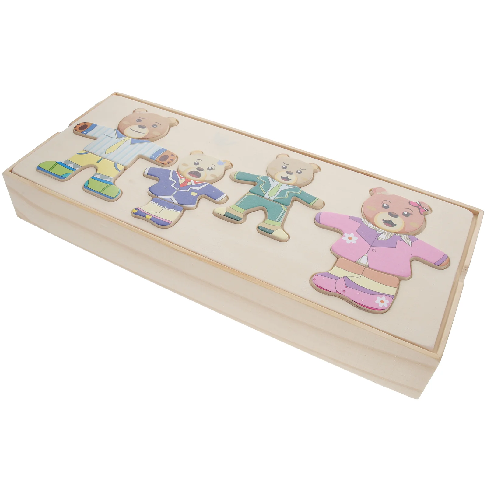 1 Set Change Clothing Animal Puzzle Educational Puzzle Toy Kids Wooden Puzzle Toy (Bear)
1 Set Change Clothing Animal Puzzle Educational Puzzle Toy Kids Wooden Puzzle Toy (Bear)