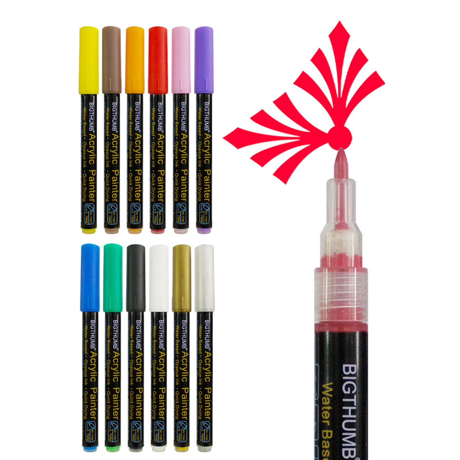 Acrylic Paint Pens Journal Pens Easy-to-Ink DIY 12 Colors Acrylic Drawing Marker Pens Bullet Journals Supplies Versatile &
Acrylic Paint Pens Journal Pens Easy-to-Ink DIY 12 Colors Acrylic Drawing Marker Pens Bullet Journals Supplies Versatile &