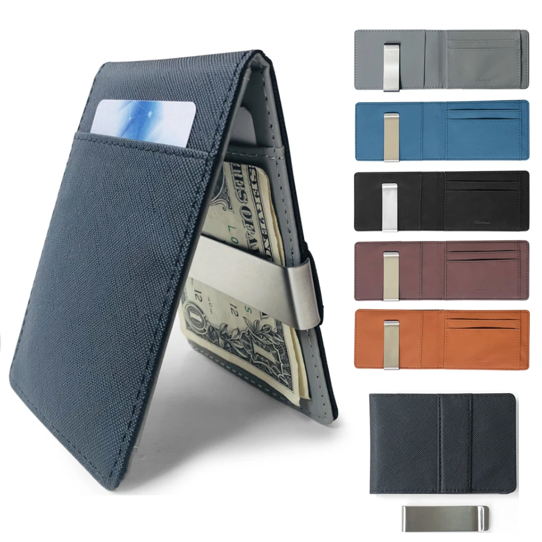 Кошелек с зажимом для мужчин и женщин, модный тонкий бумажник из кожи, складной держатель для кредитных карт, с кошельком
Кошелек с зажимом для мужчин и женщин, модный тонкий бумажник из кожи, складной держатель для кредитных карт, с кошельком