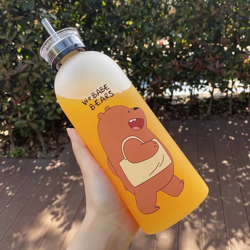 1000ml Water Bottles Cute Panda Bear Cup With Straw Transparent Cartoon Water Bottle Drinkware Frosted Leak-proof Protein Shaker
1000ml Water Bottles Cute Panda Bear Cup With Straw Transparent Cartoon Water Bottle Drinkware Frosted Leak-proof Protein Shaker