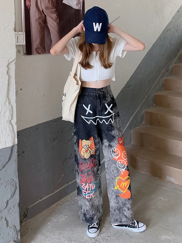 2022 Spring And Summer Fat MM High Street Graffiti Dad Jeans Women Loose High Waist Show Thin Wide Leg Straight Trousers
2022 Spring And Summer Fat MM High Street Graffiti Dad Jeans Women Loose High Waist Show Thin Wide Leg Straight Trousers