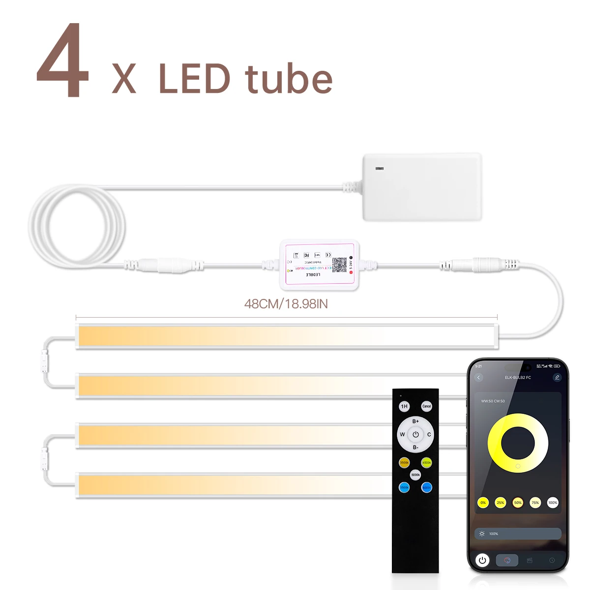 Беспроводная Bluetooth LED-лента CCT 24В для кухни и шкафов
Беспроводная Bluetooth LED-лента CCT 24В для кухни и шкафов