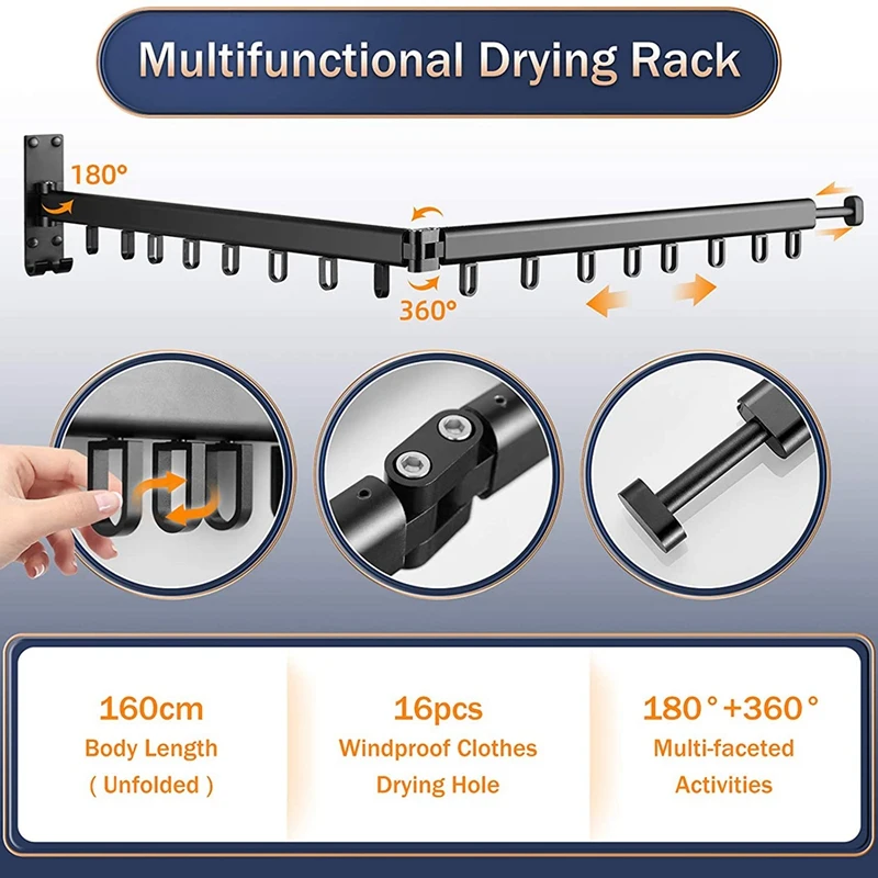 Wall-Mounted Hangers Save Space,Retractable Clothes Drying Racks,Foldable Clothes Drying Racks,For Balconies,Bedroom,Etc
Wall-Mounted Hangers Save Space,Retractable Clothes Drying Racks,Foldable Clothes Drying Racks,For Balconies,Bedroom,Etc