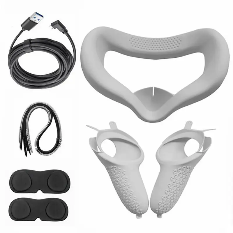5 In 1 VR Controller Silicone Protection Cover Grip Wrist StrapLens CoverEye Cover5m Data Cable For Oculus 2 VR
5 In 1 VR Controller Silicone Protection Cover Grip Wrist StrapLens CoverEye Cover5m Data Cable For Oculus 2 VR