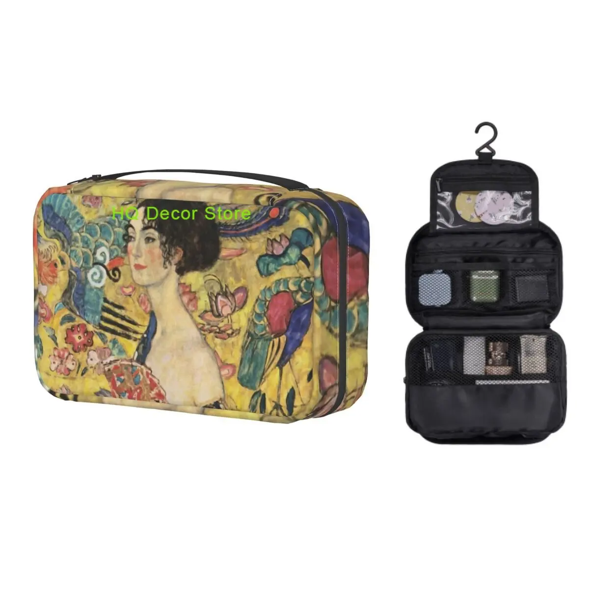 Fashion Lady With Fan By Gustav Klimt Travel Toiletry Bag for Women Hanging Symbolism Art Makeup Cosmetic Bag Dopp Kit
Fashion Lady With Fan By Gustav Klimt Travel Toiletry Bag for Women Hanging Symbolism Art Makeup Cosmetic Bag Dopp Kit