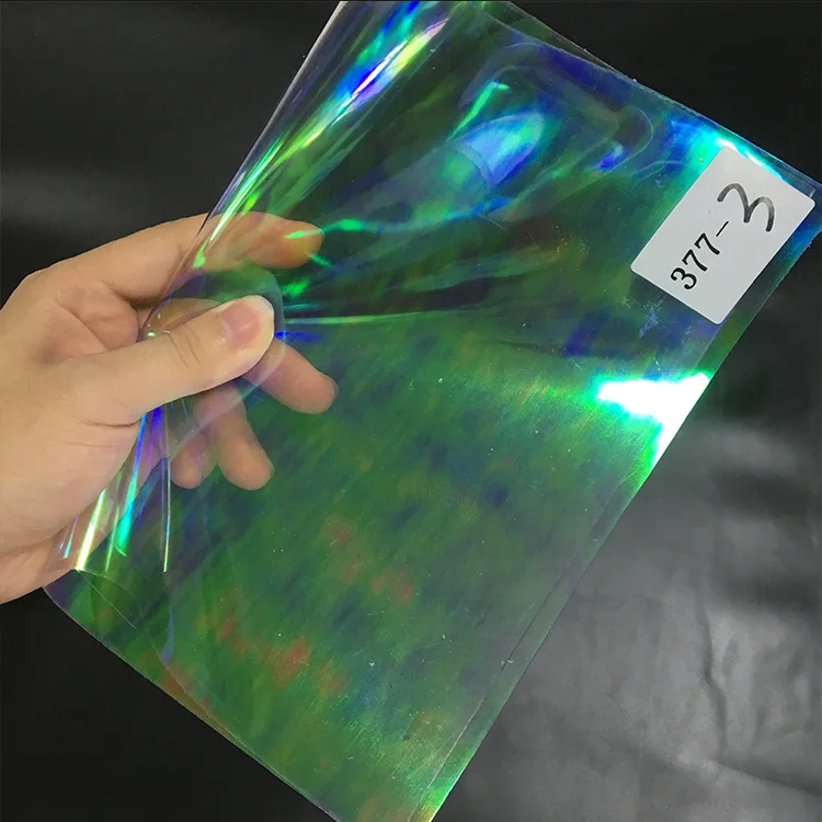 

Magic Bright Color Colorful PVC Transparent Holographic Faux Leather Fabric Sheets for Umbrellas HandBags Keychains DIY Crafts