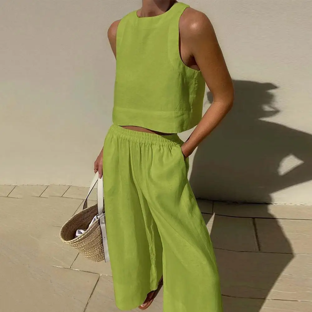 2023 Casual Cotton Linen Women Set Female Solid Soft 2 Piece Suit Summer O Neck Sleeveless Tank Top and High Waist Pants Outfits
2023 Casual Cotton Linen Women Set Female Solid Soft 2 Piece Suit Summer O Neck Sleeveless Tank Top and High Waist Pants Outfits