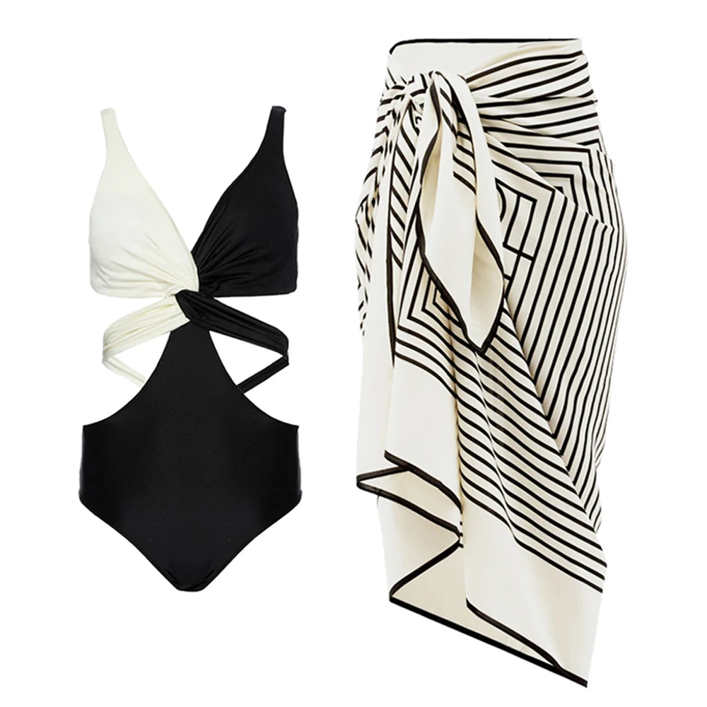 Fashion One Piece Swimsuit Women Splicing Hollow Out Beach Bikini Summer High Waist Sexy Swimwear Deep V Beach Swimming Costumes
Fashion One Piece Swimsuit Women Splicing Hollow Out Beach Bikini Summer High Waist Sexy Swimwear Deep V Beach Swimming Costumes