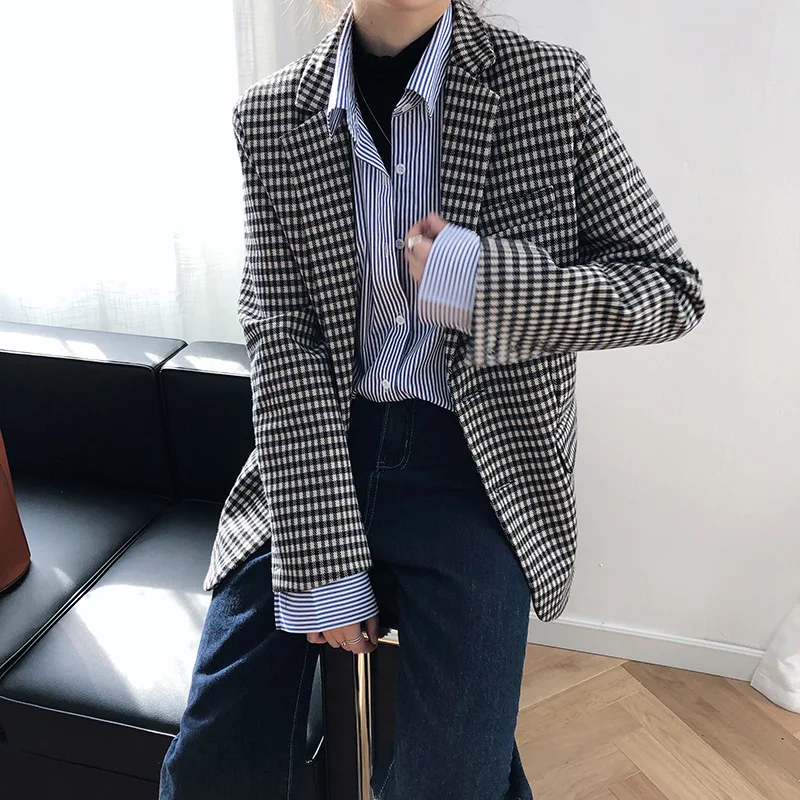 Plaid Suit Women's Spring and Autumn Women's New Korean Version Retro Net Red Plaid Casual Suit Jacket Top Ins Blazer
Plaid Suit Women's Spring and Autumn Women's New Korean Version Retro Net Red Plaid Casual Suit Jacket Top Ins Blazer
