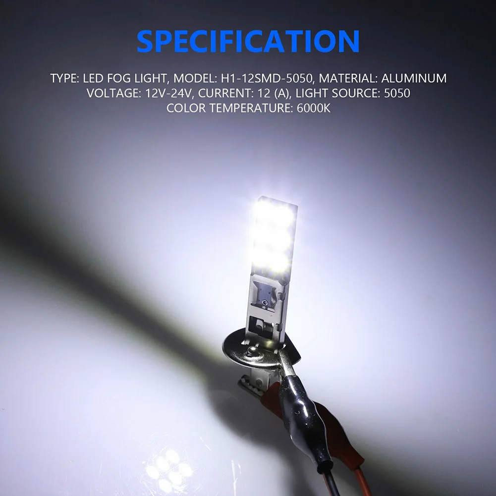 Universal Fog Driving Light Lamp 1800LM 5050 6000K Super White Accessories DC12V-24V LED Headlight Bulbs Parts
Universal Fog Driving Light Lamp 1800LM 5050 6000K Super White Accessories DC12V-24V LED Headlight Bulbs Parts