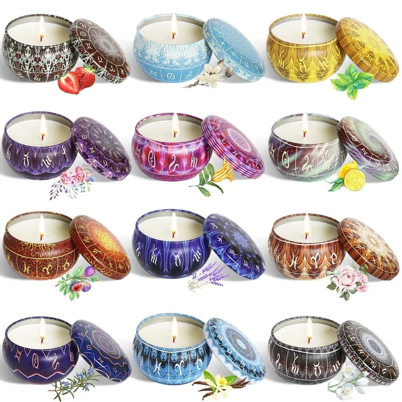 12 Constellation Aromatherapy Candle Plant Essential Oil Environmentally Friendly Smokeless Soy Wax Gift Box Set Christmas Gift
12 Constellation Aromatherapy Candle Plant Essential Oil Environmentally Friendly Smokeless Soy Wax Gift Box Set Christmas Gift