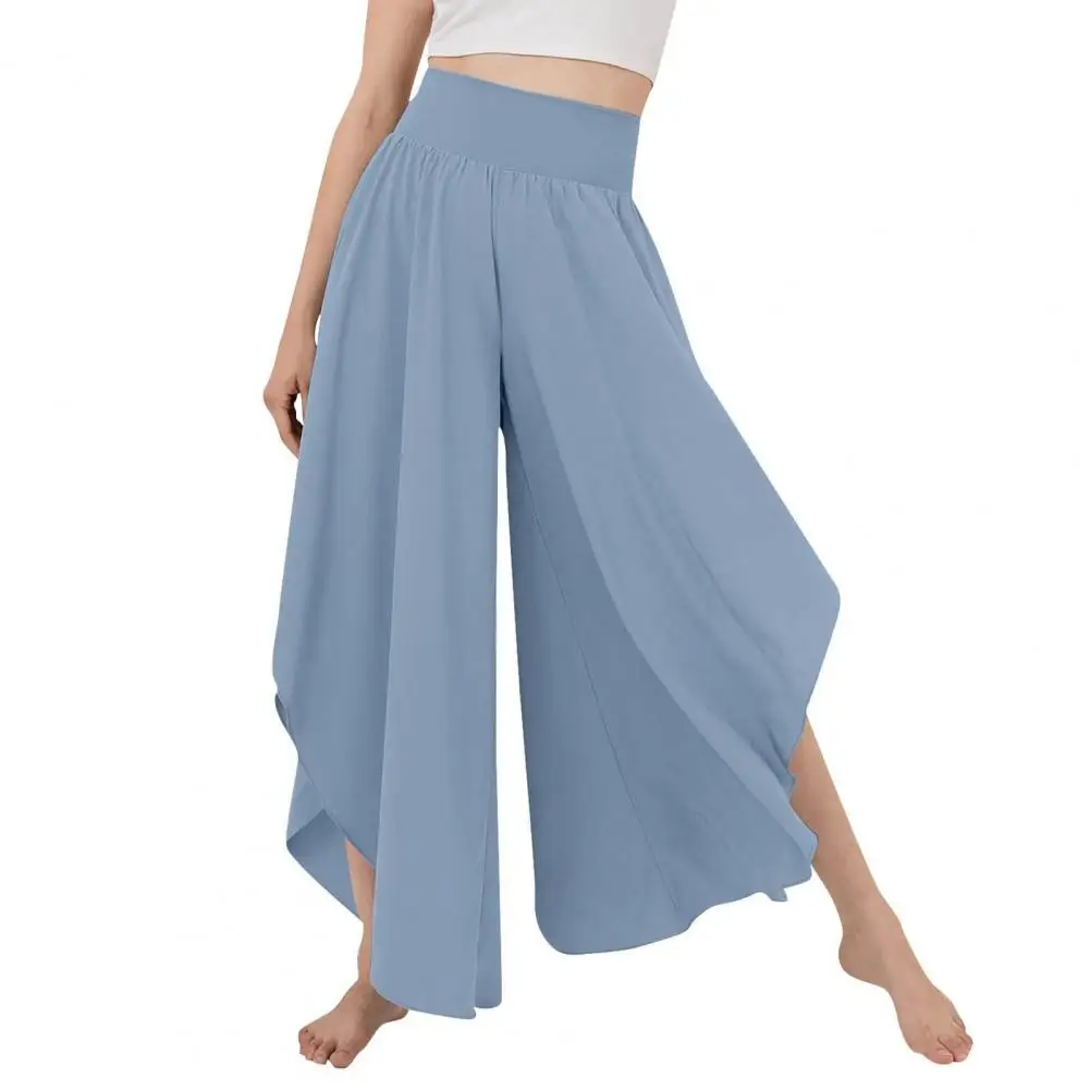 Women Culottes Skirt Pants High Elastic Waist Loose Irregular Hem Ankle Length Solid Color Deep Crotch Soft Breathable Female Tr
Women Culottes Skirt Pants High Elastic Waist Loose Irregular Hem Ankle Length Solid Color Deep Crotch Soft Breathable Female Tr