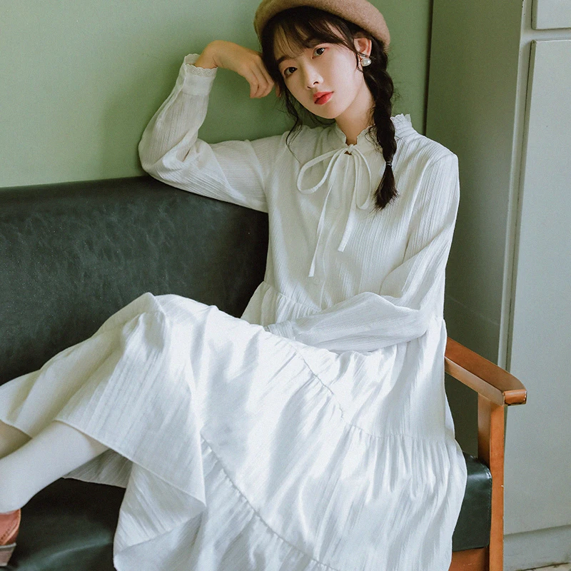 SuperAen 2022 Spring White Full Cotton STAND Mid-Calf A-LINE Casual Flounced Edge Dresses for Women
SuperAen 2022 Spring White Full Cotton STAND Mid-Calf A-LINE Casual Flounced Edge Dresses for Women