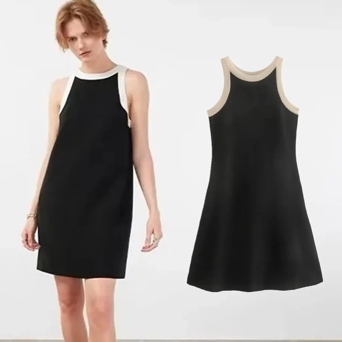 Jenny&Dave Fashion Simple Color Contrast Round Collar Knitted Dress Sexy Tank Mini Dress Women
Jenny&Dave Fashion Simple Color Contrast Round Collar Knitted Dress Sexy Tank Mini Dress Women