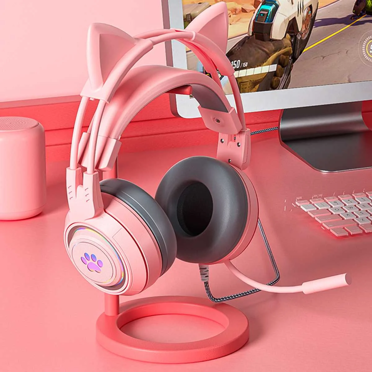 Cat Ear Headphones Gaming Headphones For PC Computer With Microphone Removable Cat Ear Wired USB Pink Headset For PS4 for Xbox
Cat Ear Headphones Gaming Headphones For PC Computer With Microphone Removable Cat Ear Wired USB Pink Headset For PS4 for Xbox