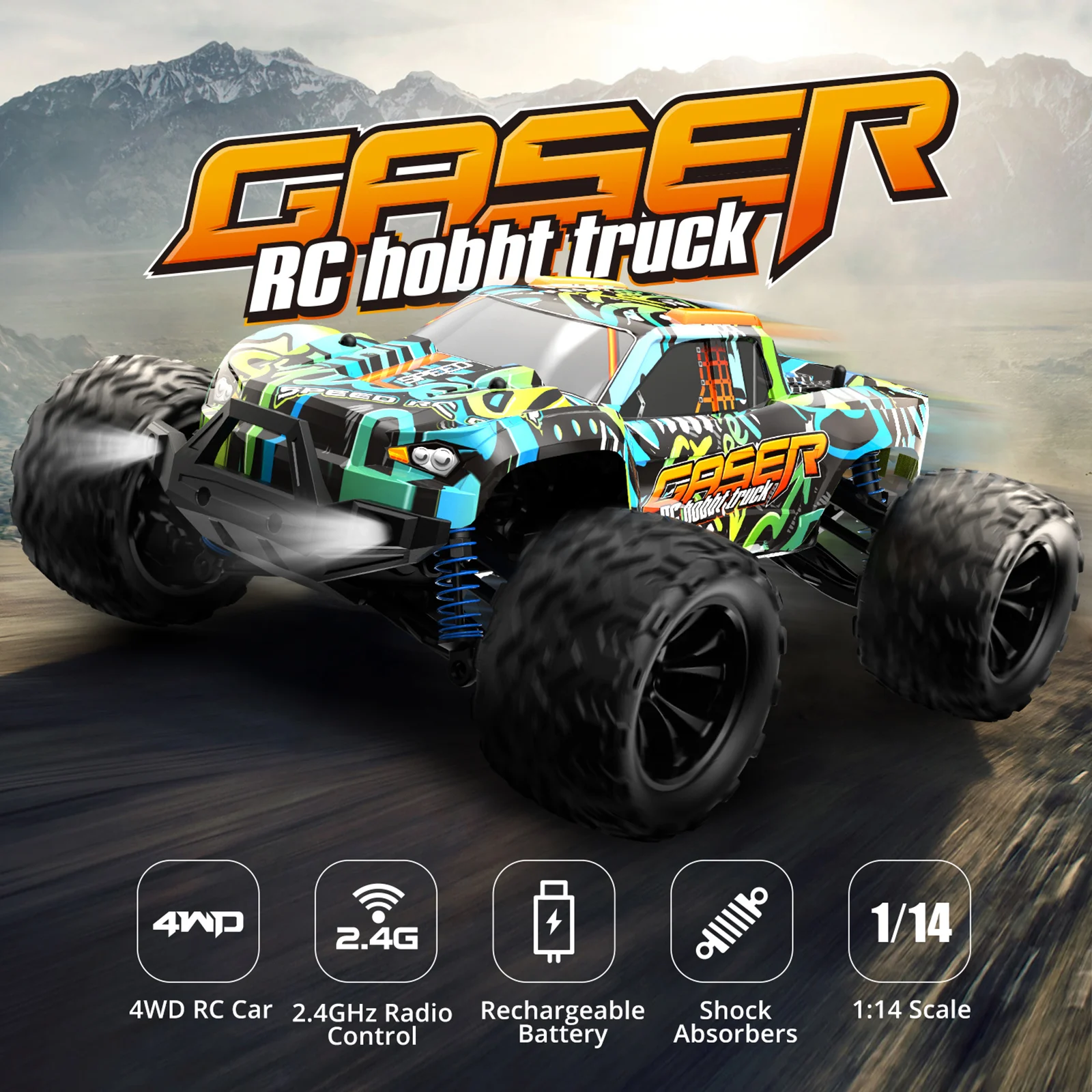 RC Racing Car, 40KM/H High Speed Remote Control Car, 1/14 4WD Toy Cars Buggy for Boys & Girls and Suvs, Climbing Bikes
RC Racing Car, 40KM/H High Speed Remote Control Car, 1/14 4WD Toy Cars Buggy for Boys & Girls and Suvs, Climbing Bikes