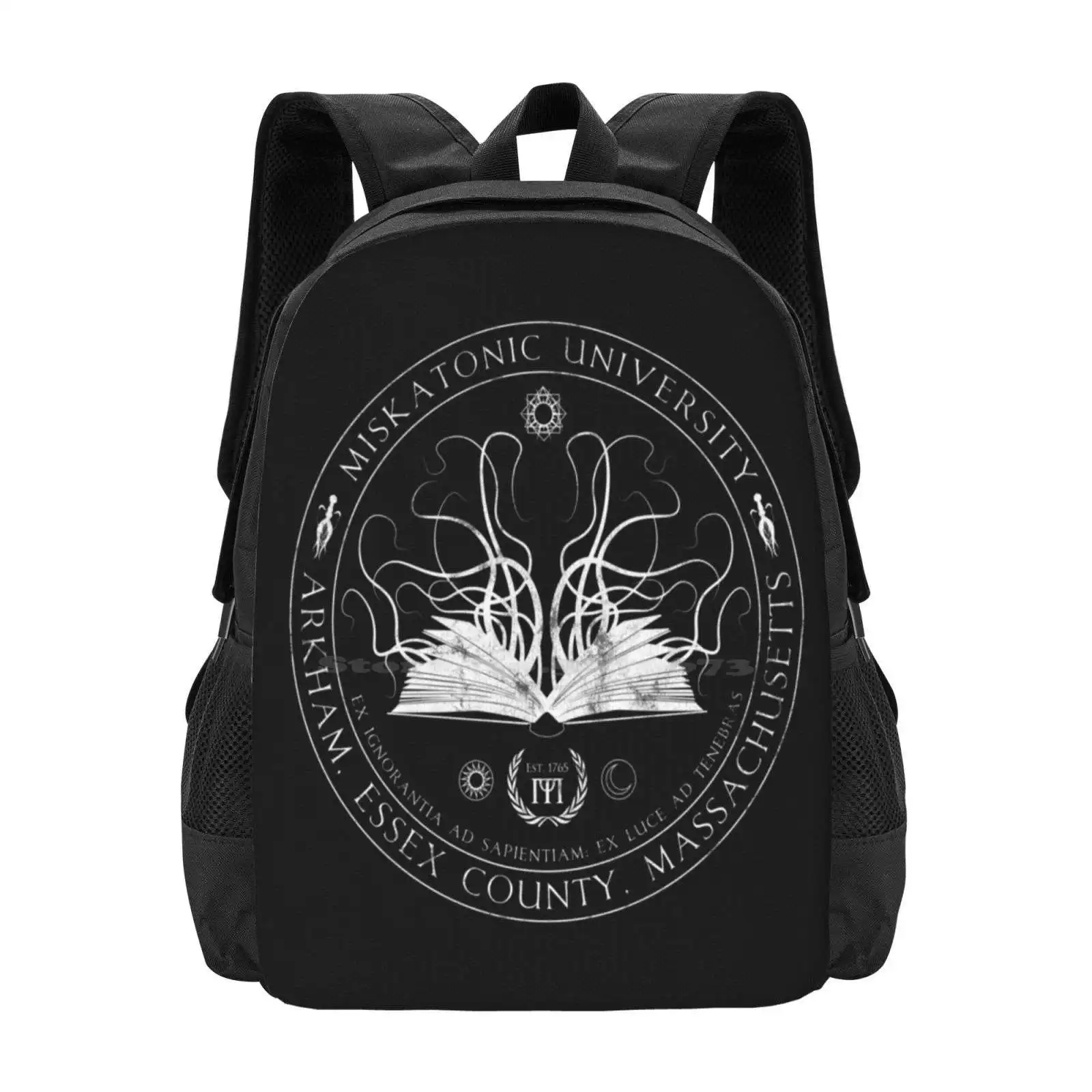 Студенческий рюкзак Miskatonic Sigil для подростков, дизайнерские сумки с узором, портфель для лавкранов, Университет Аркхэма, Массачусетс, ужас
Студенческий рюкзак Miskatonic Sigil для подростков, дизайнерские сумки с узором, портфель для лавкранов, Университет Аркхэма, Массачусетс, ужас