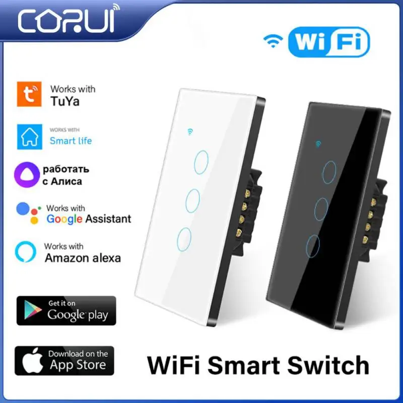 Умный сенсорный выключатель CORUI Tuya с Wi-Fi, настенная кнопка для умного дома, переключатель с нейтральным проводом, работает с Alexa и Google Home Assistant
Умный сенсорный выключатель CORUI Tuya с Wi-Fi, настенная кнопка для умного дома, переключатель с нейтральным проводом, работает с Alexa и Google Home Assistant