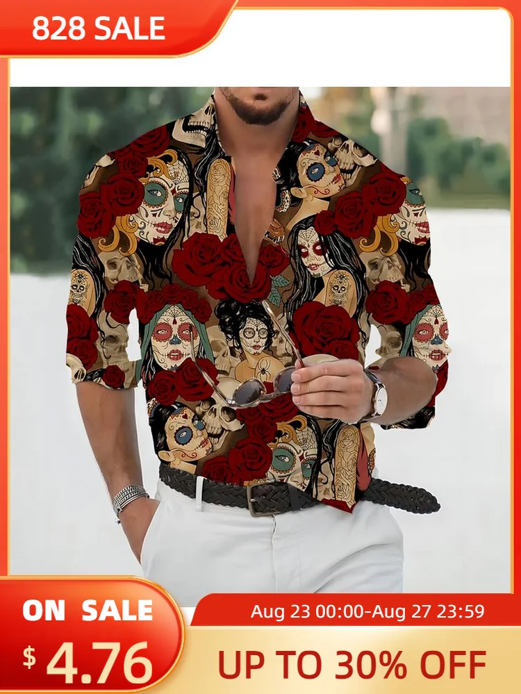 3D Digital Printing Skull Heart Violin Men T-Shirt Hawaiian Shirts Casual Loose Spring Autumn Rock Art Men's Christmas Shirts
3D Digital Printing Skull Heart Violin Men T-Shirt Hawaiian Shirts Casual Loose Spring Autumn Rock Art Men's Christmas Shirts