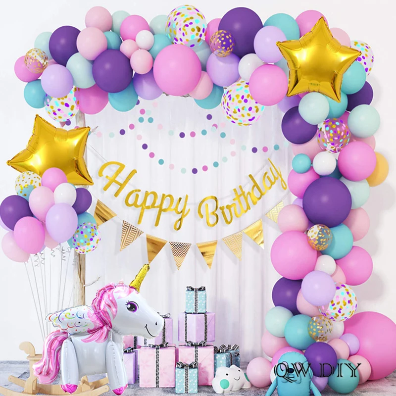 103pcs/Set Rainbow Unicorn Balloons Arch Garland Kit Happy Birthday Banner Party Decorations Air Latex Balloon Baby Shower Girl
103pcs/Set Rainbow Unicorn Balloons Arch Garland Kit Happy Birthday Banner Party Decorations Air Latex Balloon Baby Shower Girl