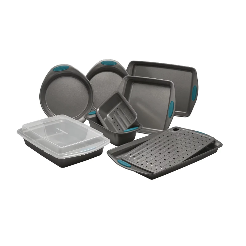 Steel Nonstick Bakeware Oven Lovin Baking Pans Set, 10 Piece, Gray and Marine Blue
Steel Nonstick Bakeware Oven Lovin Baking Pans Set, 10 Piece, Gray and Marine Blue