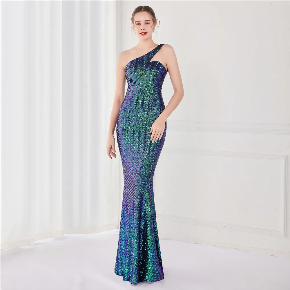 Sexy Women's Party Dress Colorful Gradient Skirt Evening Dress One Shoulder Sleeve Mermaid Prom Dress Elegant Dresses for Women
Sexy Women's Party Dress Colorful Gradient Skirt Evening Dress One Shoulder Sleeve Mermaid Prom Dress Elegant Dresses for Women