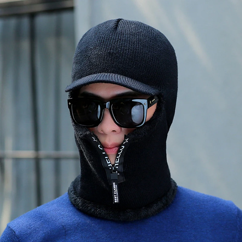 Men Women Winter Knitted Hat With Zipper New Add Fur Lined Warm Brim Winter Hats For Men Keep Face Ear Warm Cap Fashion New 
Men Women Winter Knitted Hat With Zipper New Add Fur Lined Warm Brim Winter Hats For Men Keep Face Ear Warm Cap Fashion New