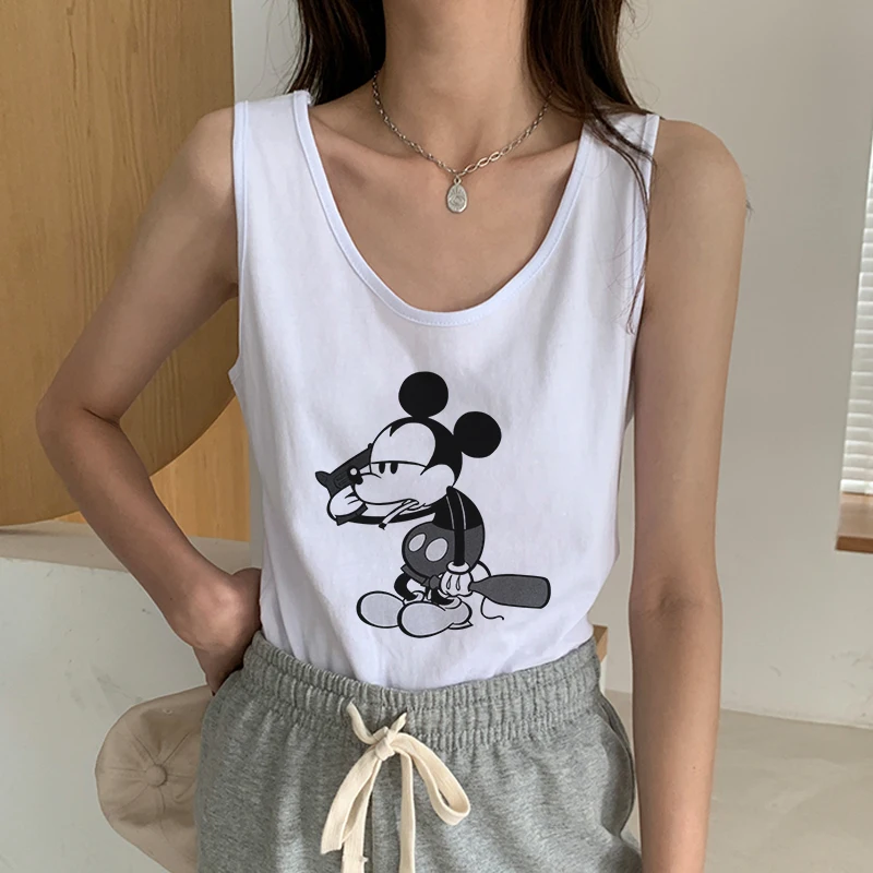 2022 Summer Cartoon Women's Tank Top Disney Funny Mickey And Minnie Print Summer Sleeveless Casual Streetwear Camisole Women
2022 Summer Cartoon Women's Tank Top Disney Funny Mickey And Minnie Print Summer Sleeveless Casual Streetwear Camisole Women