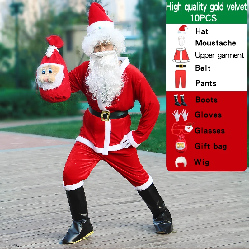 Christmas Cosplay Outfit Kids Child Santa Claus Costume With Boots Baby X-Mas Dress 6/9Piece Set For Boys Girls
Christmas Cosplay Outfit Kids Child Santa Claus Costume With Boots Baby X-Mas Dress 6/9Piece Set For Boys Girls