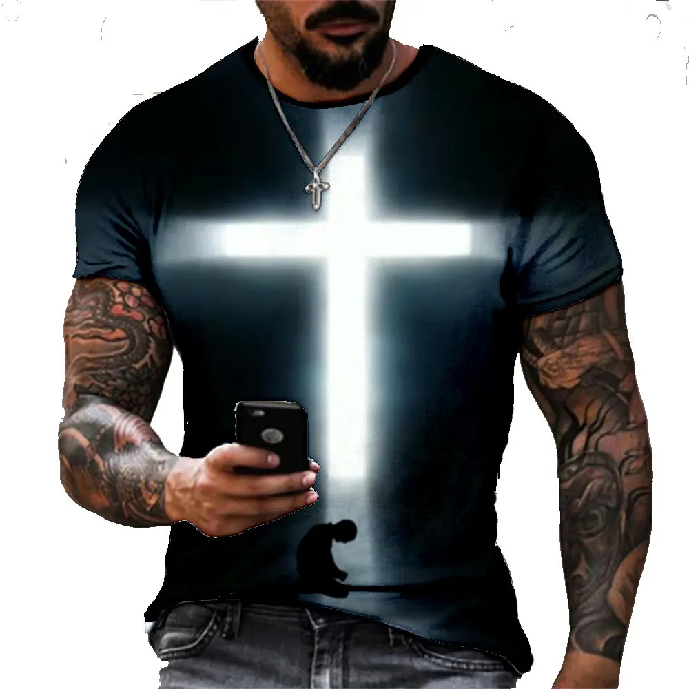 Vintage Jesus Christ Men's T-shirt 3D God Religion Print Crucifix Men's T-shirt Plus Size Short Sleeve Jesus Top Men's T-shirt
Vintage Jesus Christ Men's T-shirt 3D God Religion Print Crucifix Men's T-shirt Plus Size Short Sleeve Jesus Top Men's T-shirt