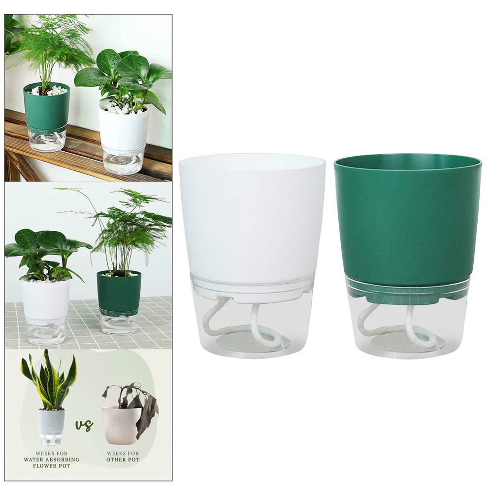 Flower Pot Self Watering Transparent Double Layer Plastic Flowerpot Cotton Rope Watering Plant Pot Water Absorbing Nursery Pot
Flower Pot Self Watering Transparent Double Layer Plastic Flowerpot Cotton Rope Watering Plant Pot Water Absorbing Nursery Pot