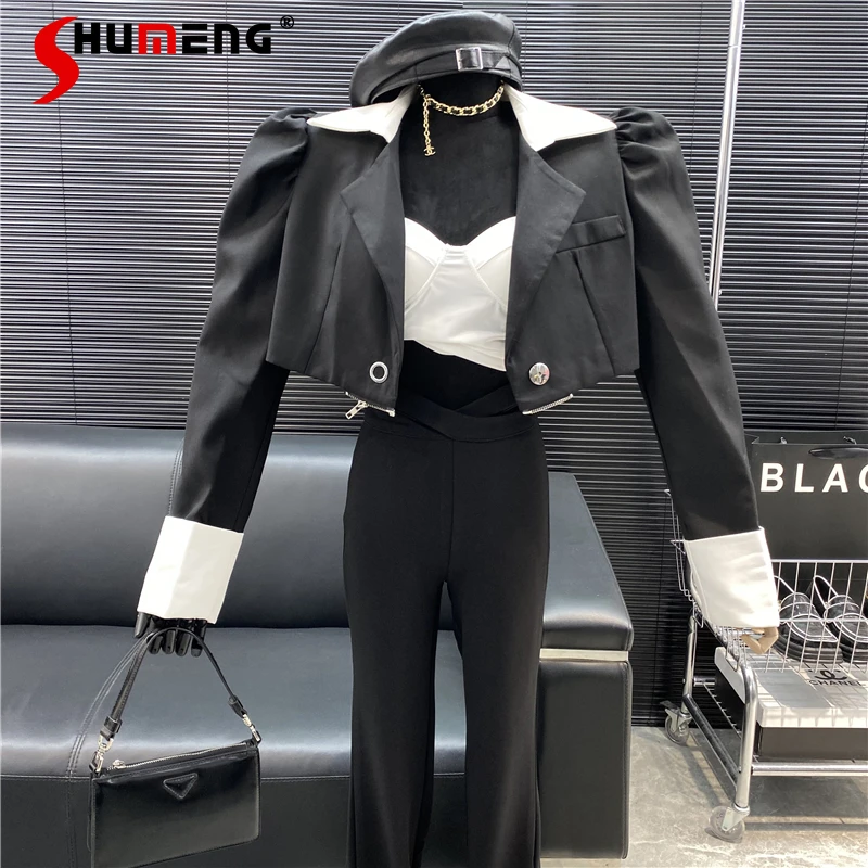 Female Fashion Color Matching Graceful Puff Sleeve Suit Jacket Women's 2022 Spring New Korean Style Slimming Solid Short Blazers
Female Fashion Color Matching Graceful Puff Sleeve Suit Jacket Women's 2022 Spring New Korean Style Slimming Solid Short Blazers
