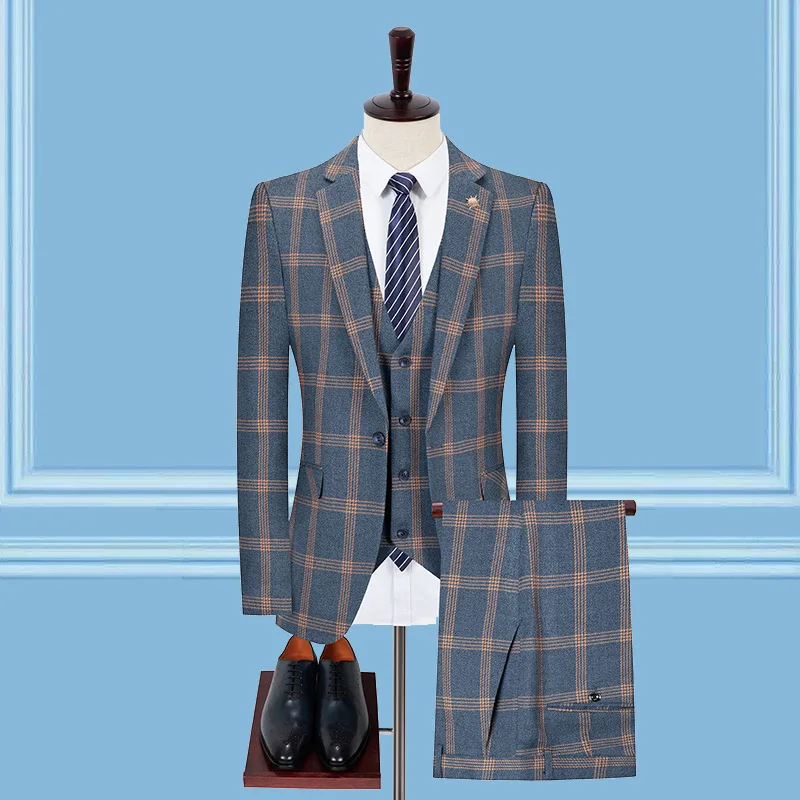 

Custom Made Groomsmen Pattern Groom Tuxedos Shawl Lapel Men Suits Wedding Best Man SA04-6999