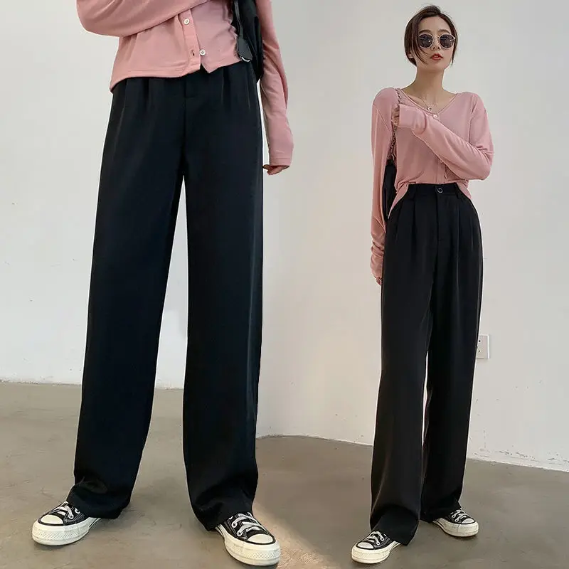 High Waist Suit Trousers Show Thin High Waist Drape Trousers Women's Casual Straight Wide Leg Pants Cargo Pants Women England
High Waist Suit Trousers Show Thin High Waist Drape Trousers Women's Casual Straight Wide Leg Pants Cargo Pants Women England