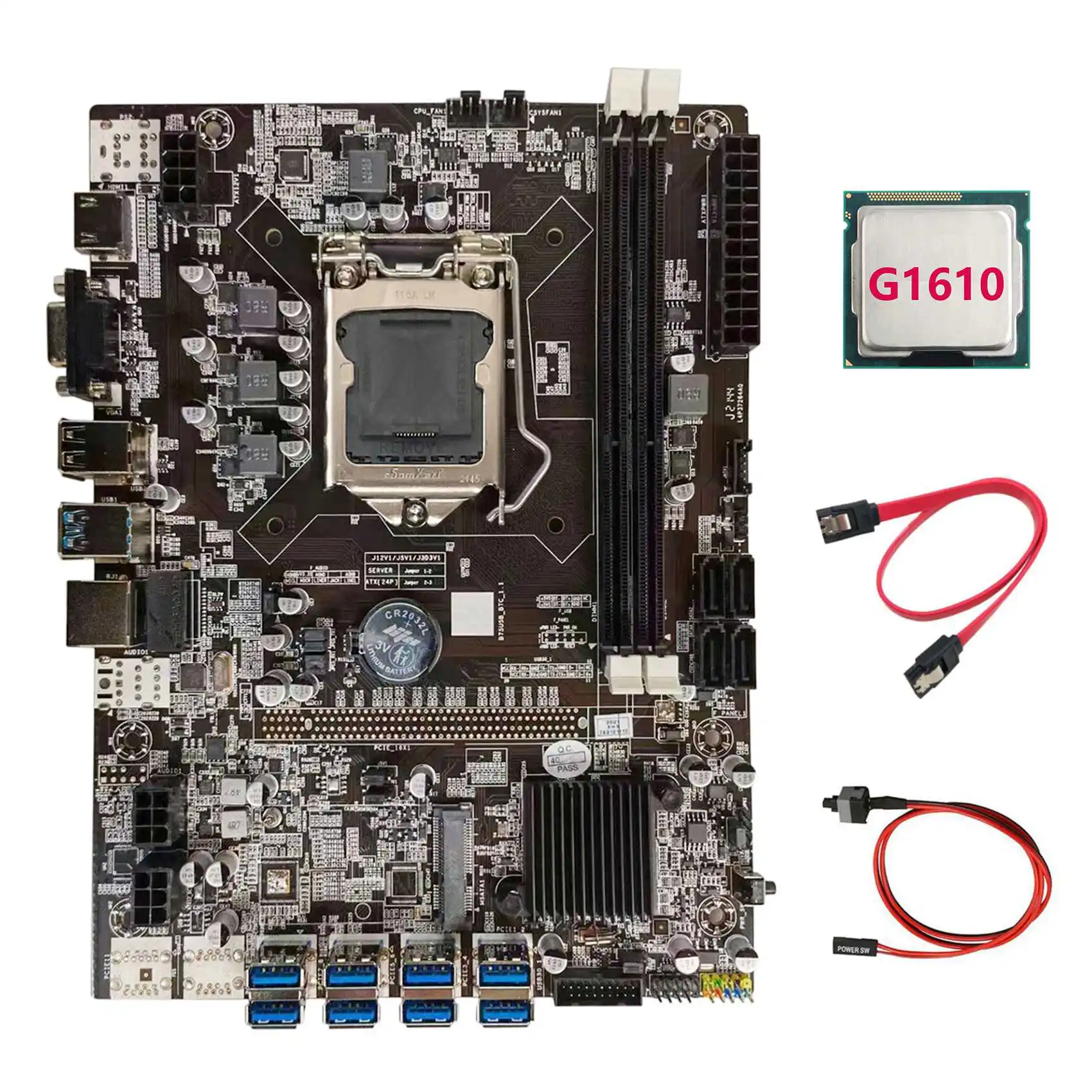 Материнская плата B75 для майнинга BTC + процессор G1610 + кабель SATA + кабель переключения LGA1155 8xpcie на USB DDR3 B75 USB материнская плата для майнинга BTC
Материнская плата B75 для майнинга BTC + процессор G1610 + кабель SATA + кабель переключения LGA1155 8xpcie на USB DDR3 B75 USB материнская плата для майнинга BTC