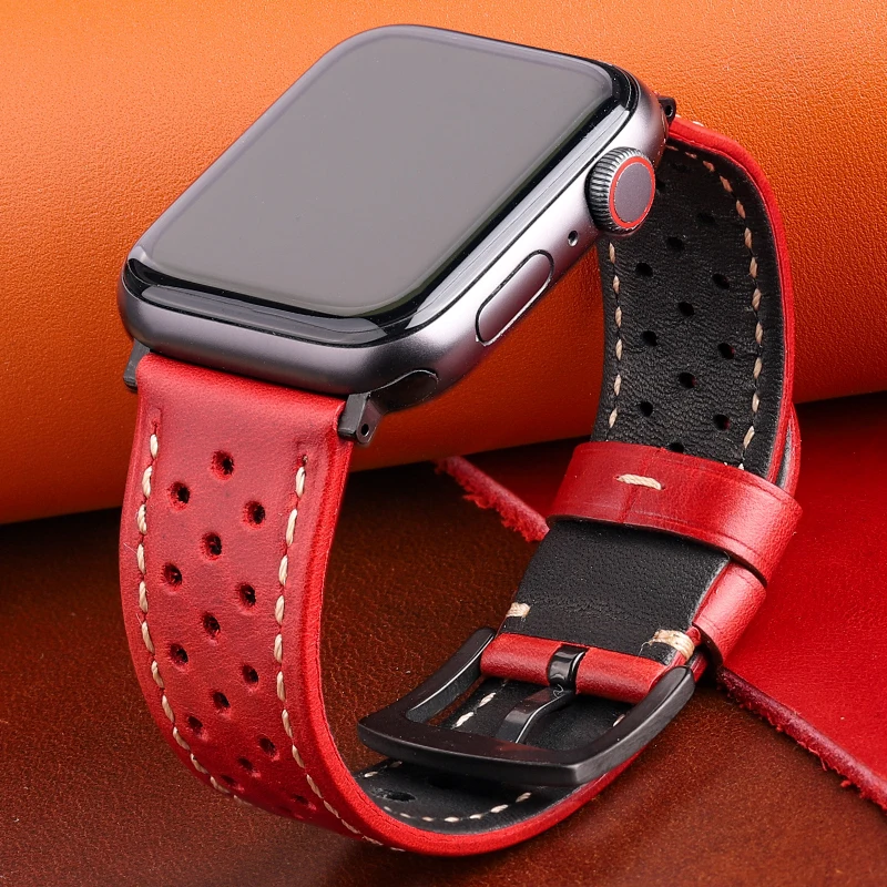 Genuine Leather Strap For Apple Watch Band 44mm 42mm 40mm 38mm Se Series 6 5 4 3 2 1 Women Men Breathable Cowhide Blet Watchband
Genuine Leather Strap For Apple Watch Band 44mm 42mm 40mm 38mm Se Series 6 5 4 3 2 1 Women Men Breathable Cowhide Blet Watchband
