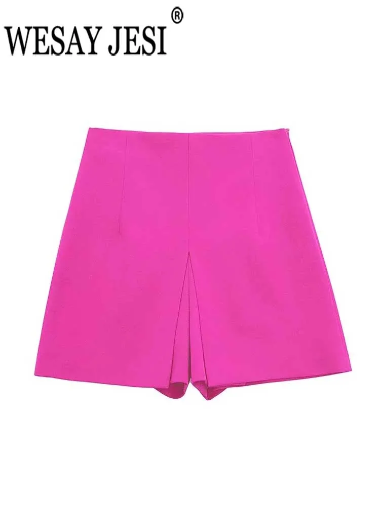 WESAY JESI Women's Summer Shorts Solid Color Rose Red High Waist Zipper Slim Fit Sexy All-match Pants Casual Chic Slit Design
WESAY JESI Women's Summer Shorts Solid Color Rose Red High Waist Zipper Slim Fit Sexy All-match Pants Casual Chic Slit Design
