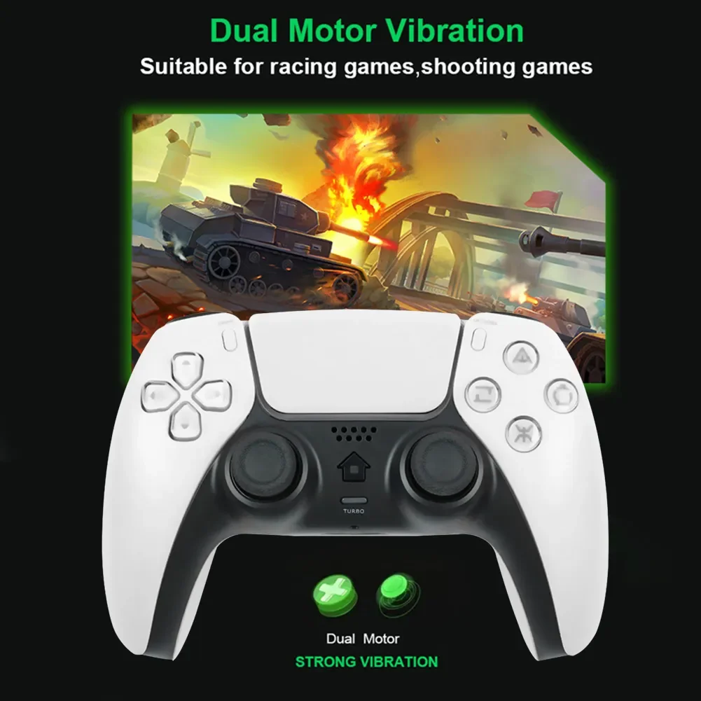 

Wireless Game Controller for PS4 Console Bluetooth-compatible Dual Motor Vibration 6 Axis Gyro Function Gamepads