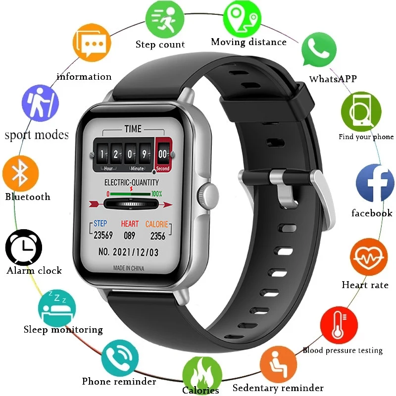 1.69 Inch Color Full Screen Touch Smart Watch For Men Women Heart Rate Monitor Fitness Tracker Bluetooth Calling Men Smart Watch
1.69 Inch Color Full Screen Touch Smart Watch For Men Women Heart Rate Monitor Fitness Tracker Bluetooth Calling Men Smart Watch