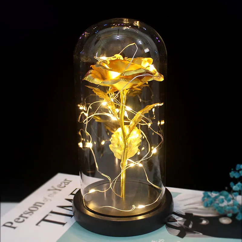 24K Plated Gold Rose Glass Galaxy Rose Luminous Artificial Flowers Beauty&The Beast Rose Valentine's Day Unique Gifts for Women
24K Plated Gold Rose Glass Galaxy Rose Luminous Artificial Flowers Beauty&The Beast Rose Valentine's Day Unique Gifts for Women