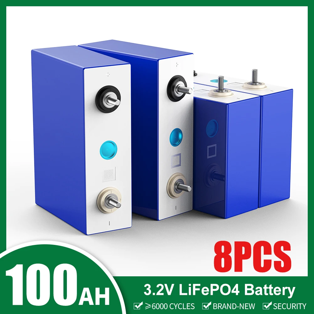 8PCS NEW 100Ah Lifepo4 12V Grade A Rechargeable battery Pack 3.2V Lithium Iron Phosphate Prismatic Solar Cell EU US TAX FREE
8PCS NEW 100Ah Lifepo4 12V Grade A Rechargeable battery Pack 3.2V Lithium Iron Phosphate Prismatic Solar Cell EU US TAX FREE