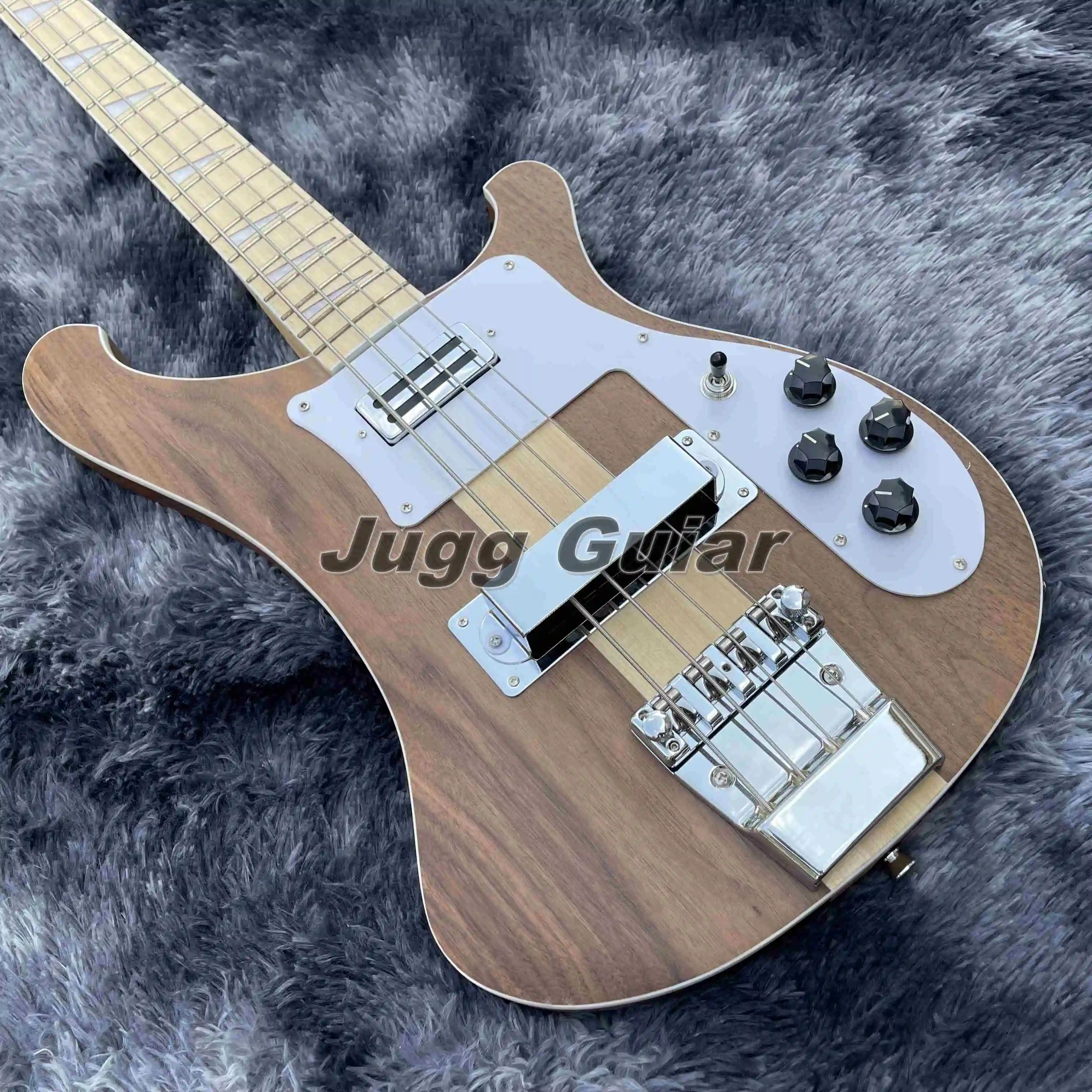 

Ric 4001 4000 4003 4 Strings TRANSLUCENT WALNUT Vintage Electric Bass Guitar Neck Through Body, Maple Fingerboard, Pearl Inlay